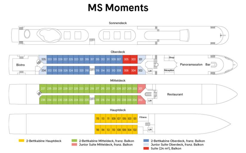 Deckplan der MS-Moments