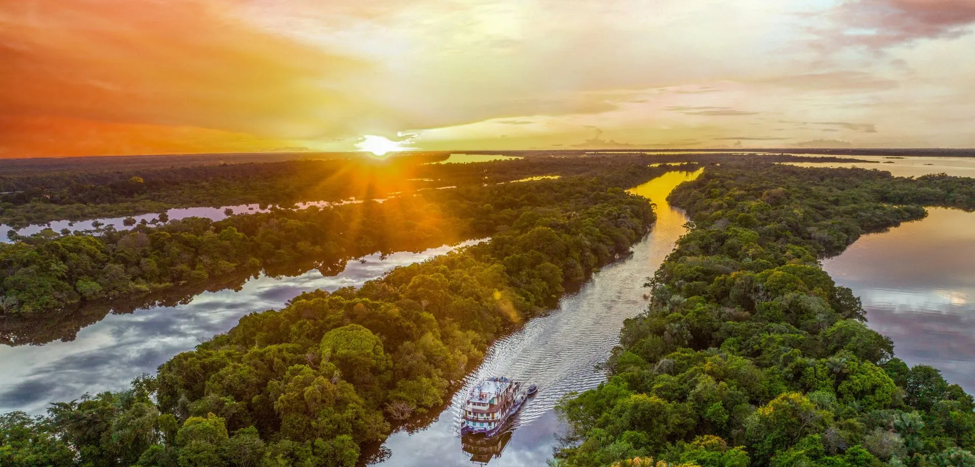 Jangada Amazonas Sonnenuntergang