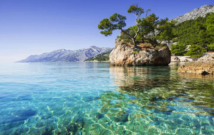 berühmter Felsen mit Kiefern in Brela in Kroatien - © kite_rin - stock.adobe.com