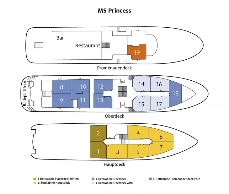 MV Princess Deckplan