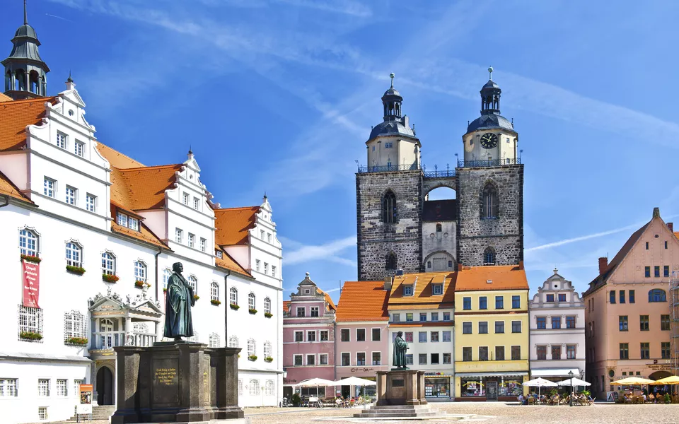 Marktplatz mit Martin Luther Monument, Wittenberg