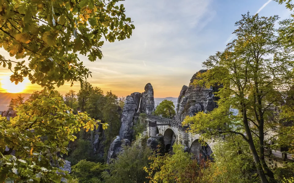 Deutschland, Sachsen, Sächsische Schweiz, Basteibrücke zum Son