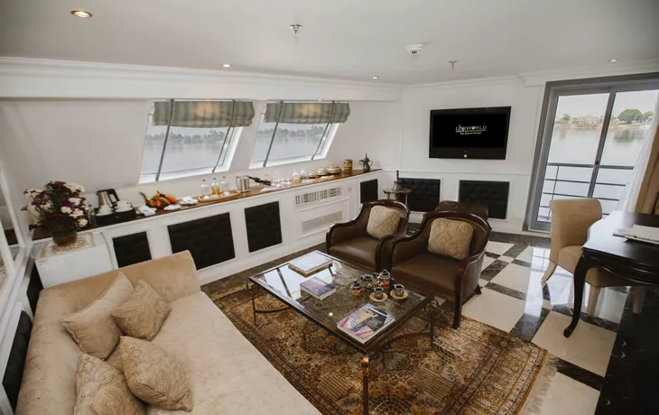 Wohnzimmer Royal Suite Pharao-Deck (ca. 60m²)