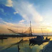 Fischerboote auf dem Brahmaputra