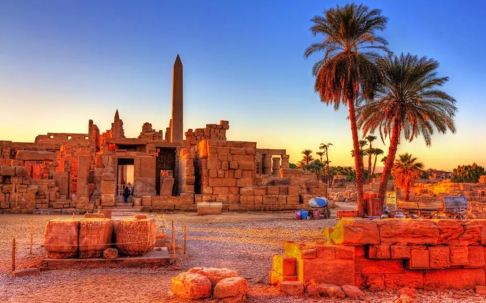 Blick auf die Tempelanlage Karnak in Luxor