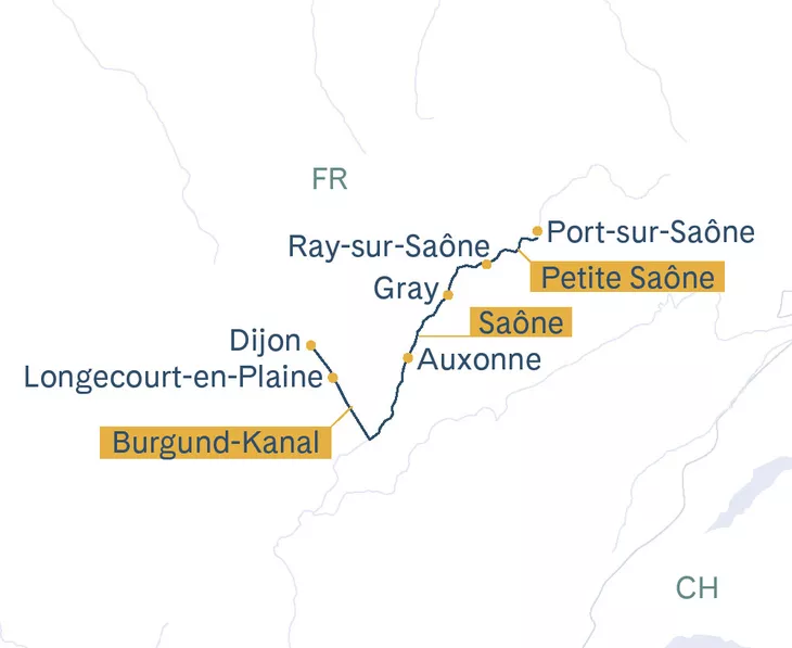 Routenplan Port-sur-Saône-Dijon