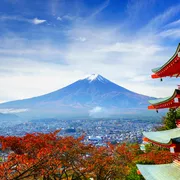 mit Blick auf den Mount Fuji