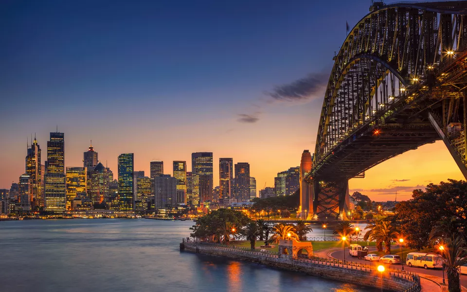 Stadtbild von Sydney mit Harbour Bridge