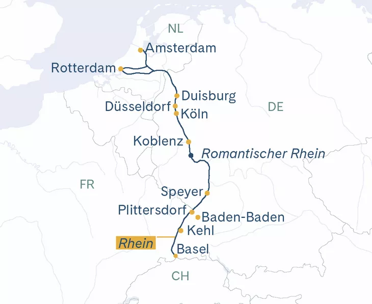 Routenplan BSL-AMS-BSL