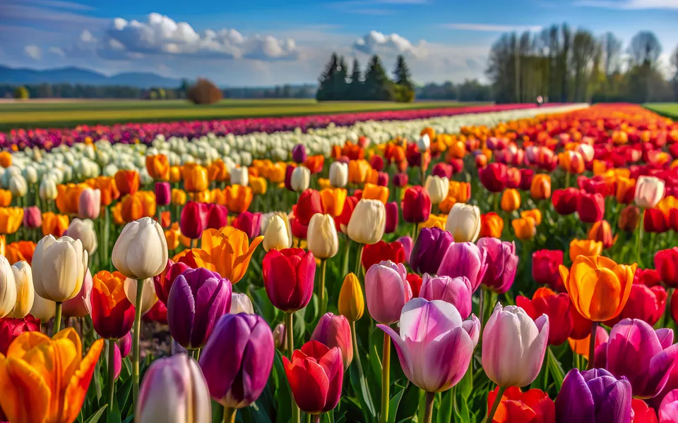 Tulpenfeld und Himmel, Generative KI