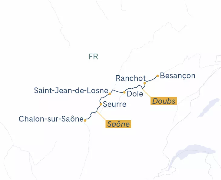 Routenplan Besançon-Dijon