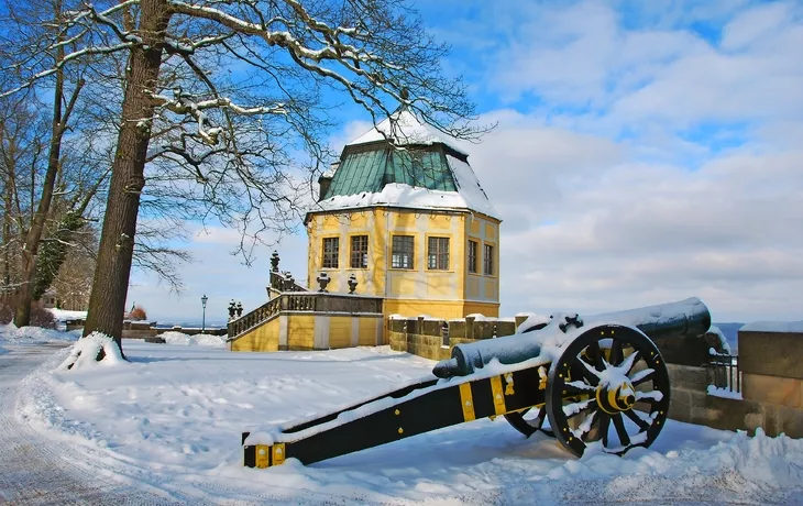 © Festung Königstein GmbH - winterliche Festung Königstein im Elbsandsteingebirge, Deutschland