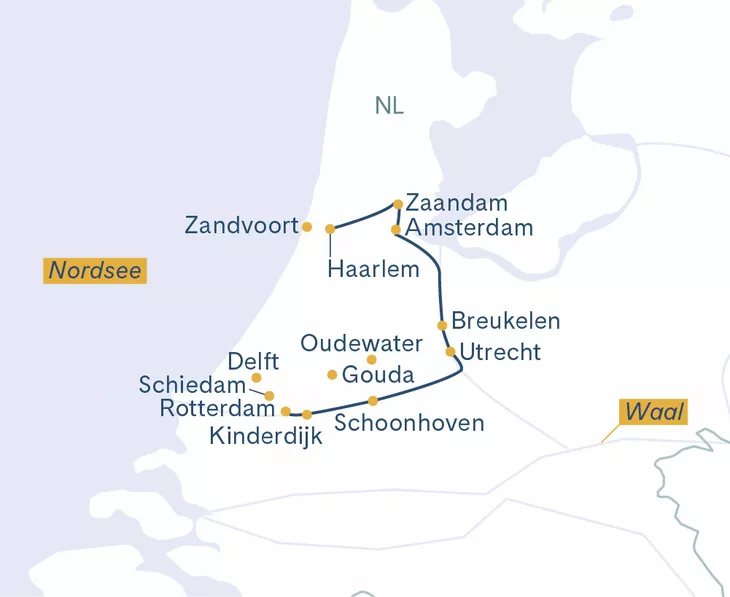Routenplan Grünes Herz der Niederlande