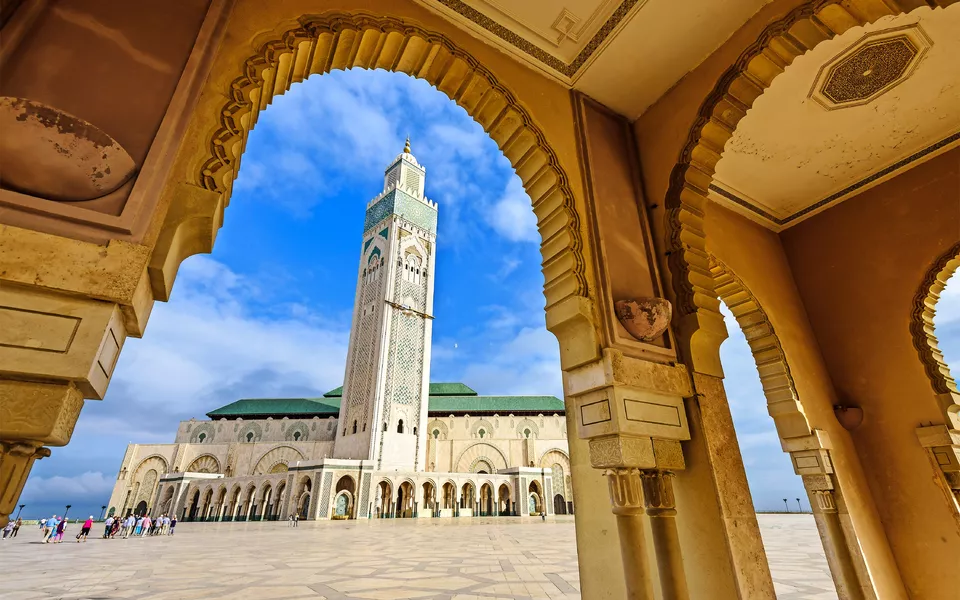 Minarett der Moschee Hassan II in Casablanca