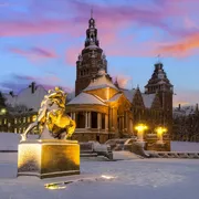 Hakenterrassen in Stettin in der Winterlandschaft