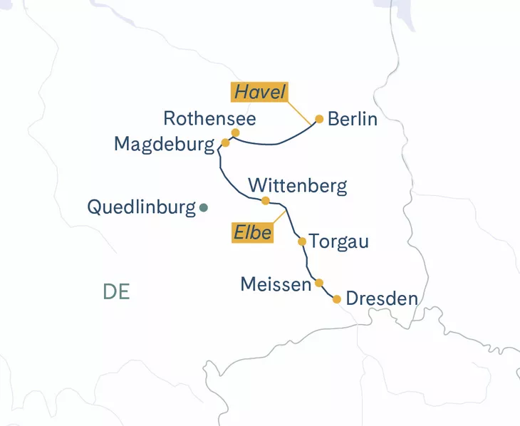 Routenplan Berlin-Dresden