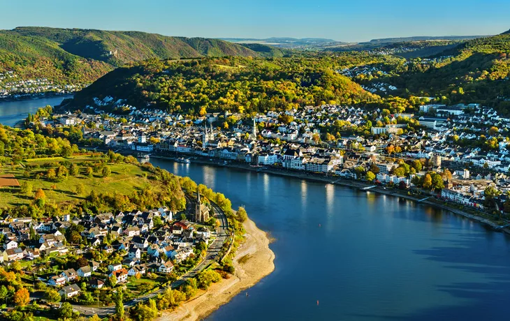 Luftaufnahme der Städte Filsen und Boppard mit dem Rhein in Deutschland - © Leonid Andronov - stock.adobe.com