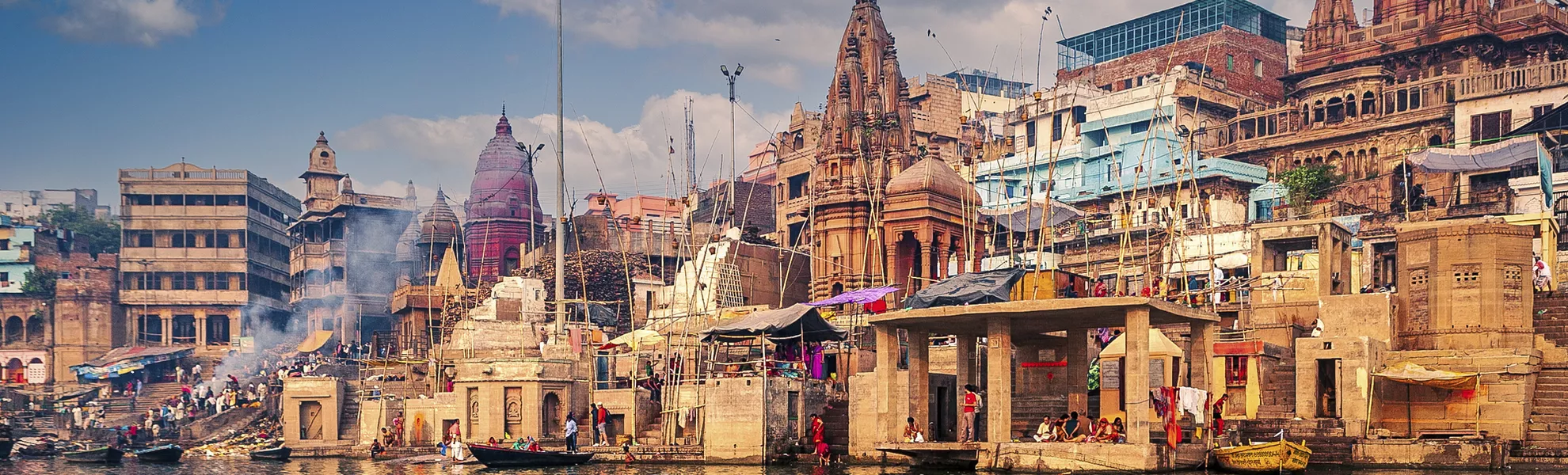 Beautiful View of Ganga Ghat, Banaras. - © Copyright: (C) Vinod Khapekar- All Right Reserved.