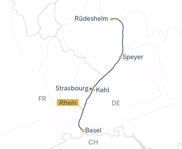 Routenplan BSL–RUE–BSL