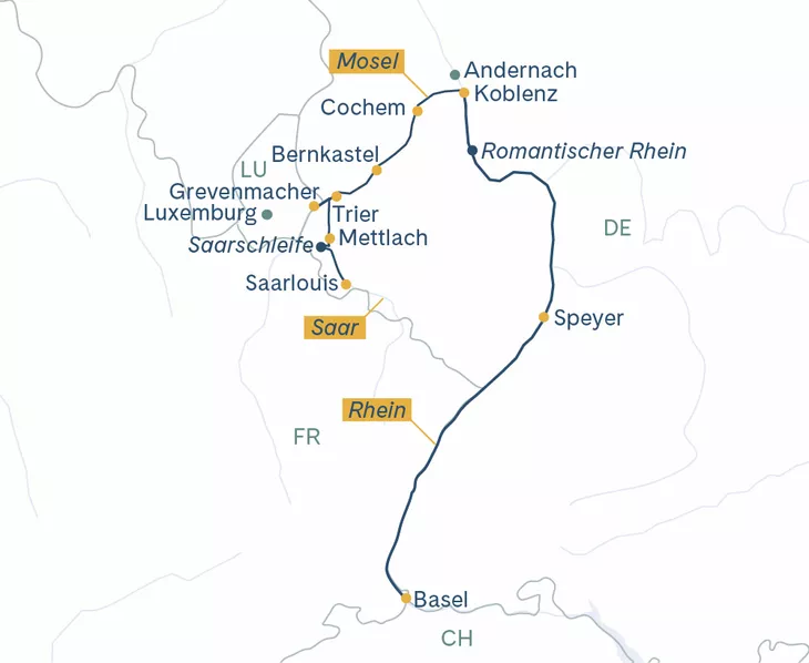 Routenplan EDEL BSL–TR–BSL