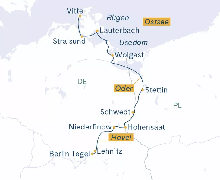 Routenplan Berlin-Stralsund