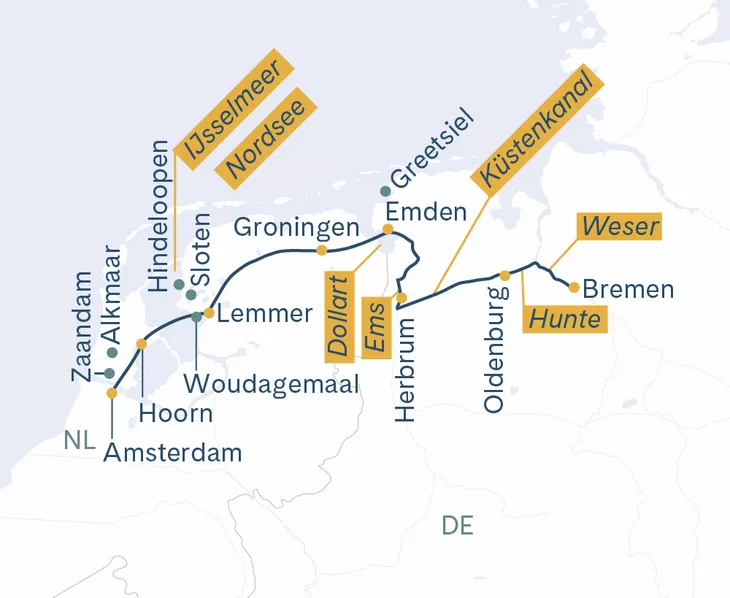 Routenplan Bremen-Amsterdam