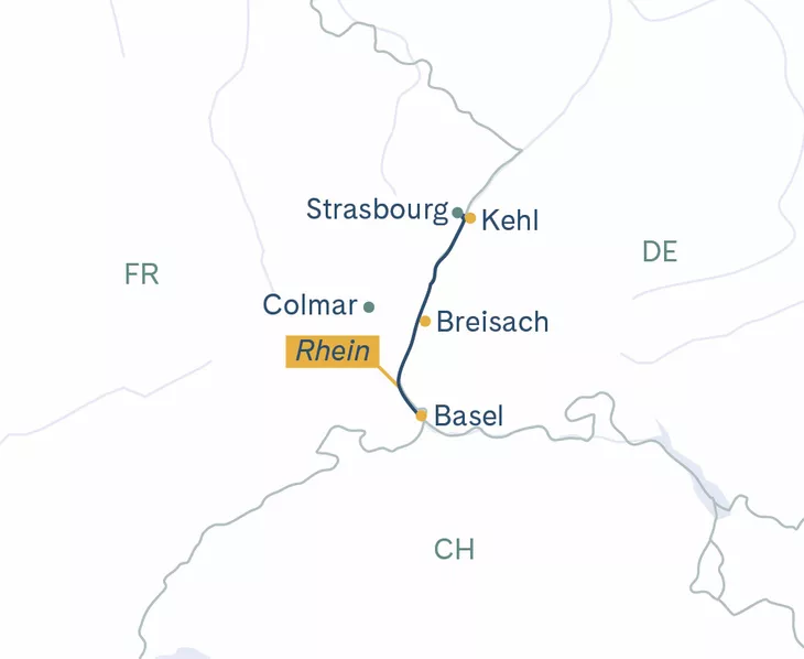 Routenplan Basel-Colmar-Basel