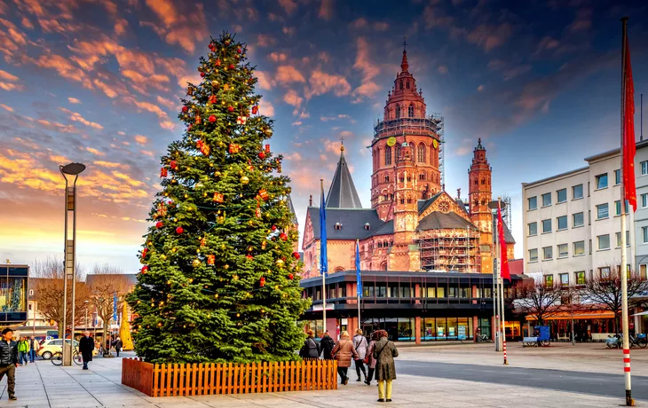 Domplatz in Mainz mit Weihnachtsmarkt, Deutschland  - © Sina Ettmer - stock.adobe.com