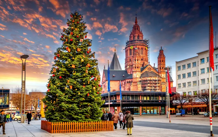 Domplatz in Mainz mit Weihnachtsmarkt, Deutschland  - © Sina Ettmer - stock.adobe.com
