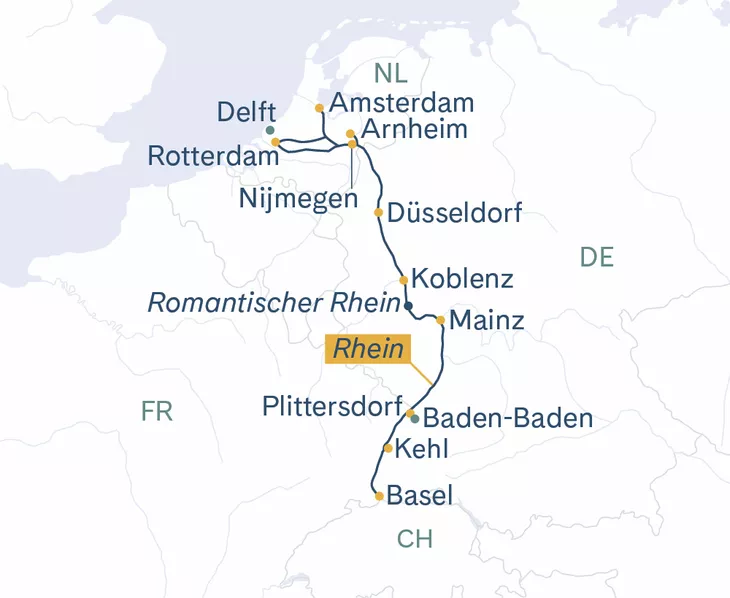 Routenplan Basel–Amsterdam–Basel Silvester_CH