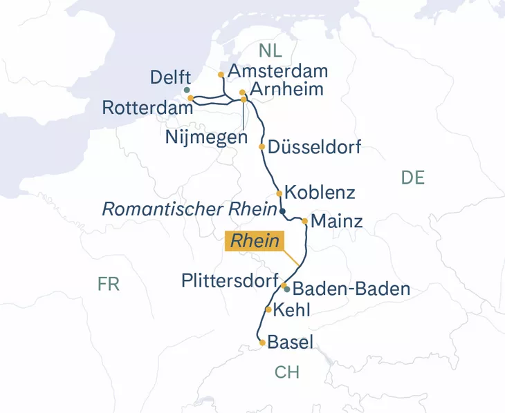 Routenplan Basel–Amsterdam–Basel Silvester_CH