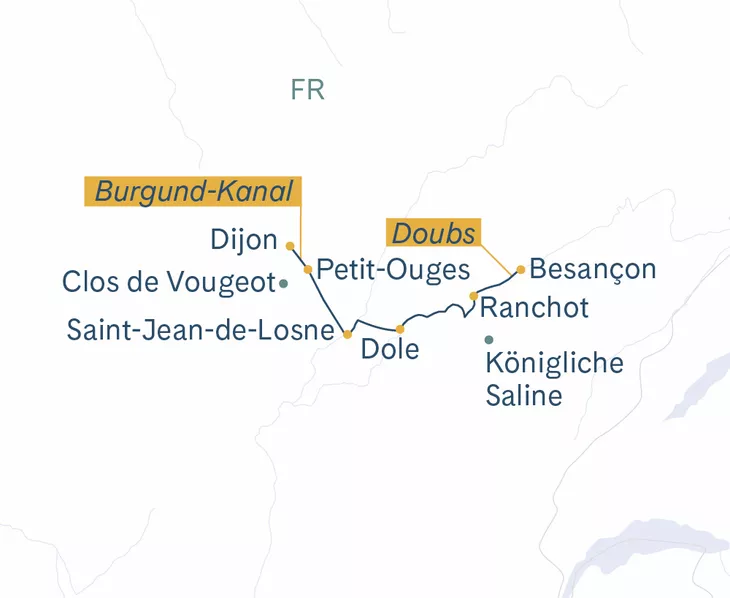 Routenplan Danièle Dijon-Besançon