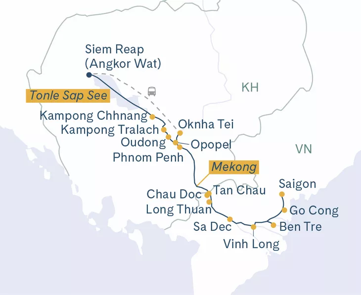 Routenplan Mekong Discovery CH