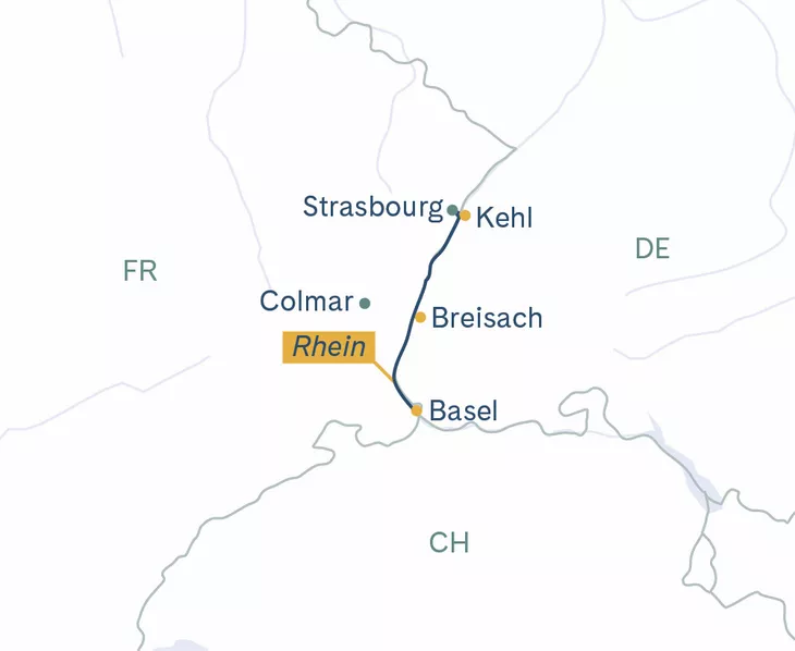 Routenplan Basel-Colmar-Basel