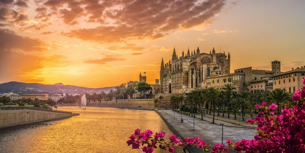 Kathedrale La Seu bei Sonnenuntergang in Palma de Mallorca - © Balate Dorin - stock.adobe.com